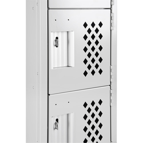 Clean-Line Perforated Lockerette, 6 -tier, Bank of 3, 12" x 72" x 12", Steel Groupe Generik