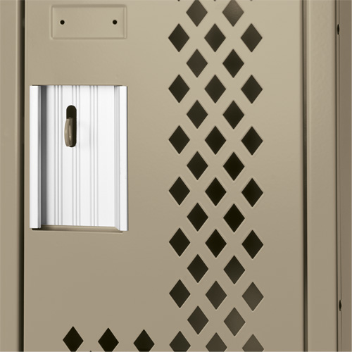 Casiers Clean Line, 12" x 15" x 82", Acier, Beige, Rivet (assembl&eacute;), Perfor&eacute; Groupe Generik