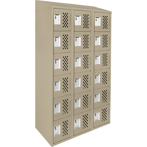Petit casier perfor&eacute; Clean-Line, 6 niveaux, Bloc de 3, 12" x 72" x 12", Acier Groupe Generik