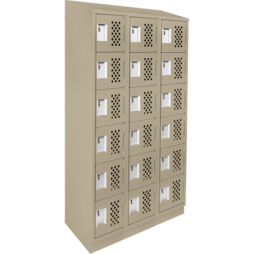 Petits casiers &eacute;conomiques assembl&eacute;s et perfor&eacute;s Clean Line, 6 niveaux, Bloc de 3, 18" x 72" x 12", Acier Groupe Generik