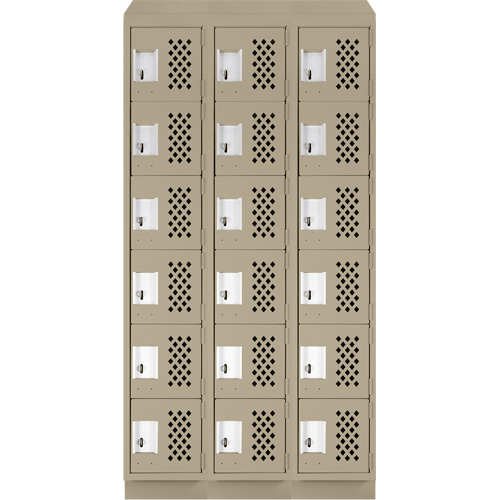 Petits casiers &eacute;conomiques assembl&eacute;s et perfor&eacute;s Clean Line, 6 niveaux, Bloc de 3, 18" x 72" x 12", Acier Groupe Generik