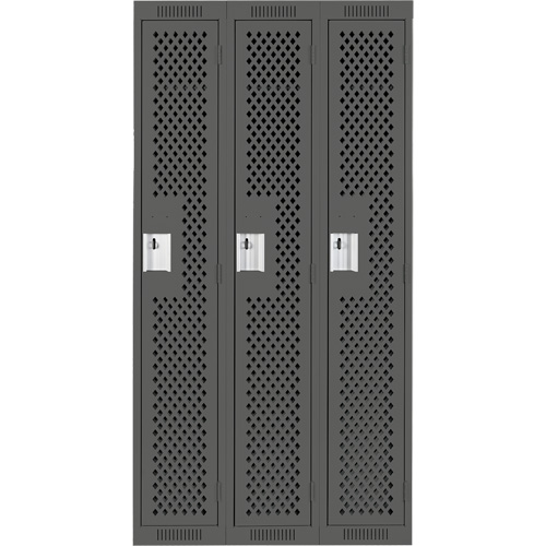 Casiers Clean Line, Bloc de 3, 36" x 12" x 72", Acier, Charbon, Rivet (assembl&eacute;), Perfor&eacute; Groupe Generik