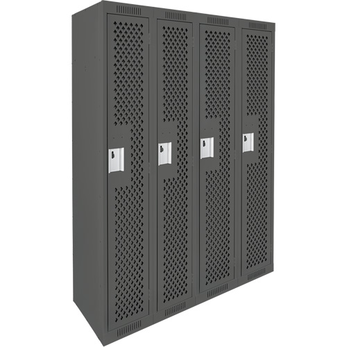 Casiers Clean Line, Bloc de 4, 48" x 12" x 72", Acier, Charbon, Rivet (assembl&eacute;), Perfor&eacute; Groupe Generik