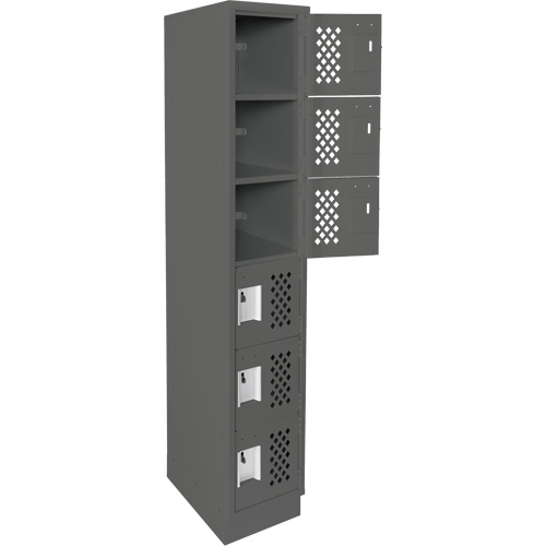 Petit casier perfor&eacute; Clean-Line, 6 niveaux, 12" x 72" x 12", Acier Groupe Generik