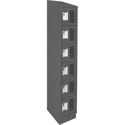 Clean-Line Perforated Lockerette, 6 -tier, 12" x 72" x 12", Steel Groupe Generik