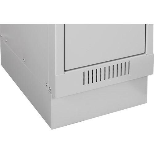 Clean Line Economy Lockers Recessed Base, 1 Banks, 4" H x 12" W x 18" D, Grey, Steel Groupe Generik