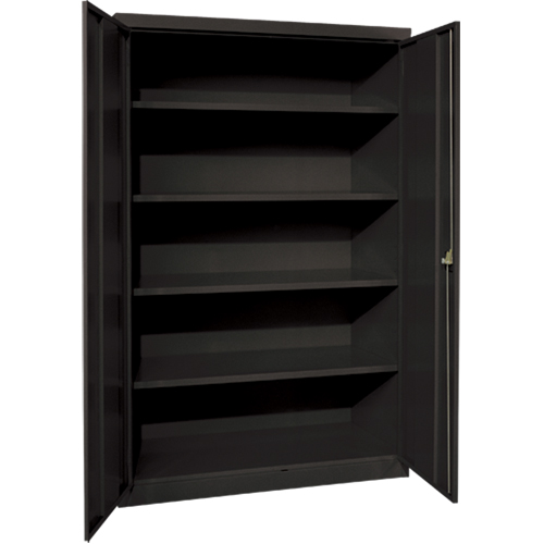 Armoires de rangement Hi-Boy profondes, Acier, 4 Tablettes, 72" h x 36" la x 24" P, Noir Groupe Generik
