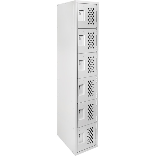 Petit casier perfor&eacute; Clean-Line, 6 niveaux, 15" x 72" x 12", Acier Groupe Generik