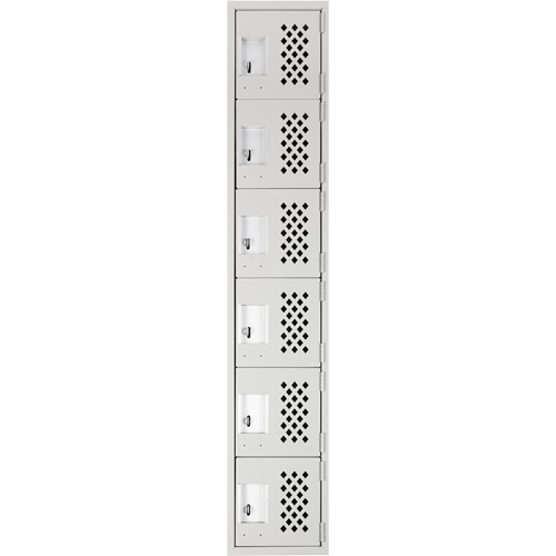 Petit casier perfor&eacute; Clean-Line, 6 niveaux, 15" x 72" x 12", Acier Groupe Generik