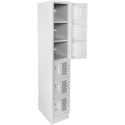 Petit casier perfor&eacute; Clean-Line, 6 niveaux, 12" x 72" x 12", Acier Groupe Generik