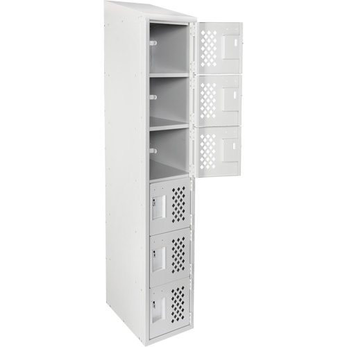 Petits casiers &eacute;conomiques assembl&eacute;s et perfor&eacute;s Clean Line, 6 niveaux, 18" x 72" x 12", Acier Groupe Generik