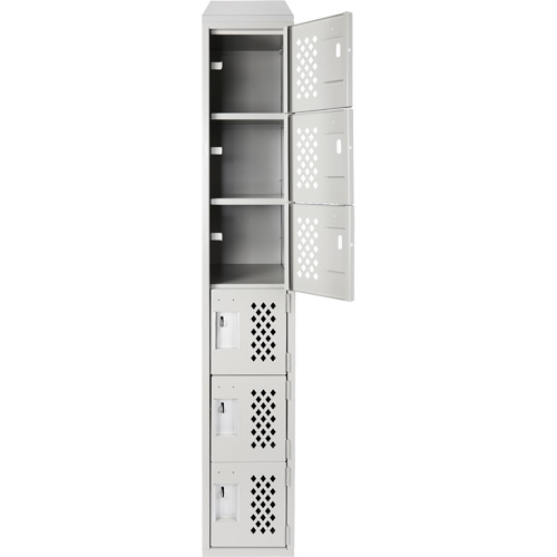 Petits casiers &eacute;conomiques assembl&eacute;s et perfor&eacute;s Clean Line, 6 niveaux, 18" x 72" x 12", Acier Groupe Generik