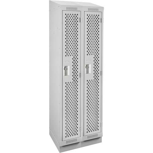 Casiers Clean Line, Bloc de 2, 24" x 15" x 82", Acier, Gris, Rivet (assembl&eacute;), Perfor&eacute; Groupe Generik