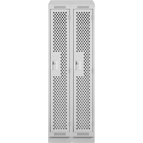 Casiers Clean Line, Bloc de 2, 24" x 15" x 82", Acier, Gris, Rivet (assembl&eacute;), Perfor&eacute; Groupe Generik
