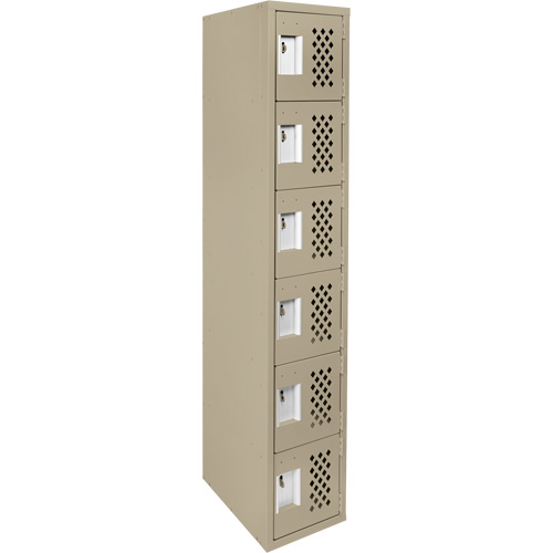 Petit casier perfor&eacute; Clean-Line, 6 niveaux, 15" x 72" x 12", Acier Groupe Generik