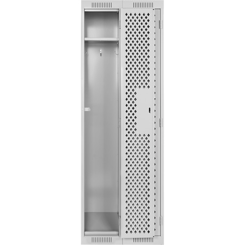 Casiers Clean Line, 2 niveaux, 12" x 15" x 72", Acier, Gris, Rivet (assembl&eacute;), Perfor&eacute; Groupe Generik