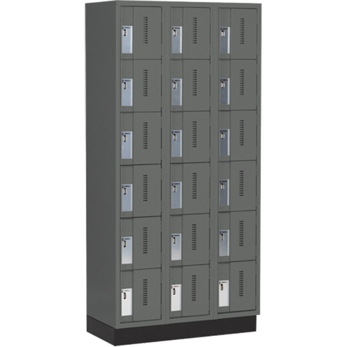 Casiers robustes Concorde, 6 niveaux, Bloc de 3, 36" x 18" x 76", Acier, Charbon, Soud&eacute; (assembl&eacute;) Groupe Generik