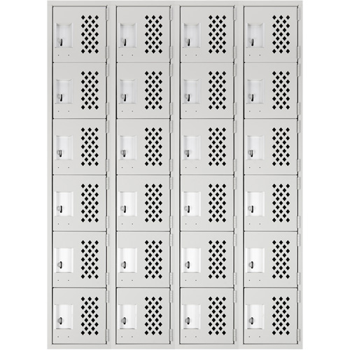 Petits casiers Clean Line, 6 niveaux, Bloc de 4, 18" x 72" x 12", Acier Groupe Generik