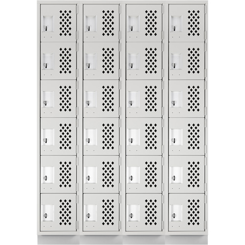 Casiers &eacute;conomiques perfor&eacute;s et assembl&eacute;s Clean Line, 6 niveaux, Bloc de 4, 18" x 72" x 12", Acier Groupe Generik