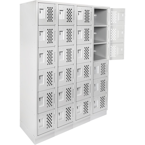 Casiers &eacute;conomiques perfor&eacute;s et assembl&eacute;s Clean Line, 6 niveaux, Bloc de 4, 18" x 72" x 12", Acier Groupe Generik