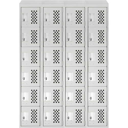 Casiers &eacute;conomiques perfor&eacute;s et assembl&eacute;s Clean Line, 6 niveaux, Bloc de 4, 18" x 72" x 12", Acier Groupe Generik