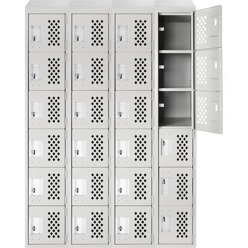 Casiers &eacute;conomiques perfor&eacute;s et assembl&eacute;s Clean Line, 6 niveaux, Bloc de 4, 18" x 72" x 12", Acier Groupe Generik