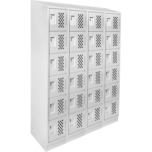 Casiers &eacute;conomiques perfor&eacute;s et assembl&eacute;s Clean Line, 6 niveaux, Bloc de 4, 18" x 72" x 12", Acier Groupe Generik