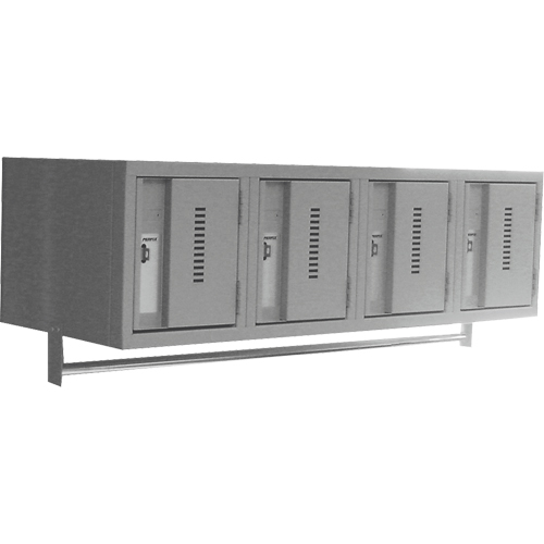 Wall Hung Lockers - Heavy Duty, Bank of 4, 18" x 12" x 12", Steel Groupe Generik