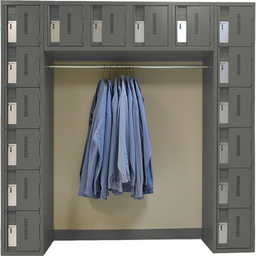 Archettes Concorde Heavy Duty Lockers, 16 -tier, Bank of 3, 18" x 72" x 72", Steel Groupe Generik
