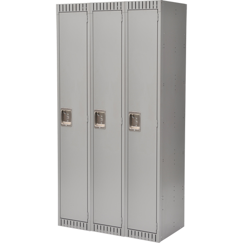 Casiers, Bloc de 3, 36" x 18" x 72", Acier, Gris, Rivet (assembl&eacute;) Groupe Generik