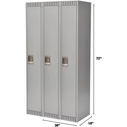 Casiers, Bloc de 3, 36" x 18" x 72", Acier, Gris, Rivet (assembl&eacute;) Groupe Generik