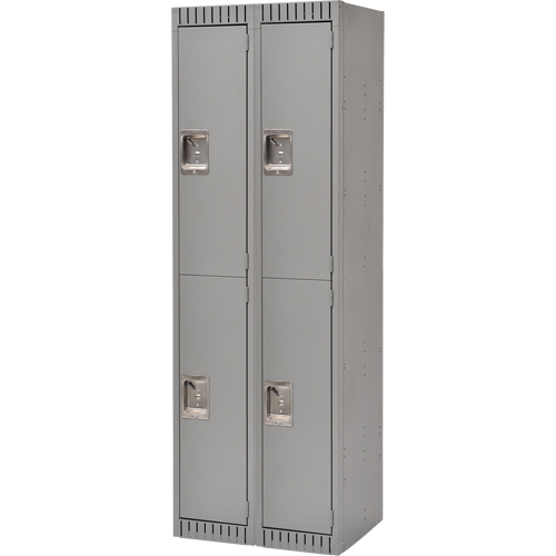 Casiers, 2 niveaux, Bloc de 2, 24" x 18" x 72", Acier, Gris, Rivet (assembl&eacute;) Groupe Generik