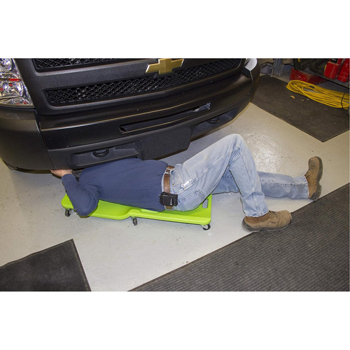 Sommier vert n&eacute;on &agrave; profil bas, en plastique robuste Groupe Generik