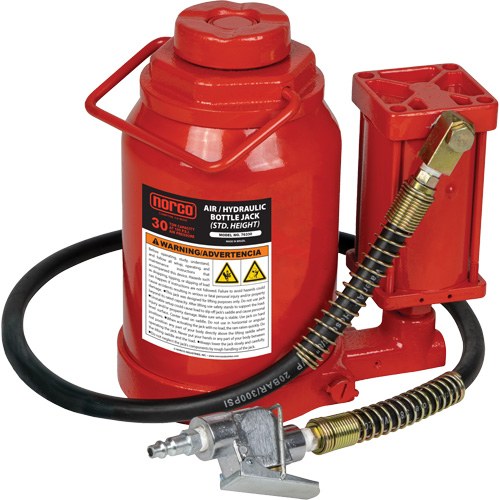 Standard Height Bottle Jack, 30 Ton(s), Air Hydraulic, 19-7/10" Raised Height Groupe Generik