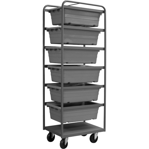 Mobile Tub Rack, Double-sided, 6 bins, 26" W x 18" D x 74" H Groupe Generik