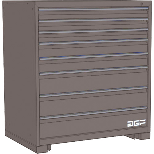 Armoire &agrave; tiroirs modulaire, 8 tiroirs, 48" la x 28" p x 40" h, Gris Groupe Generik