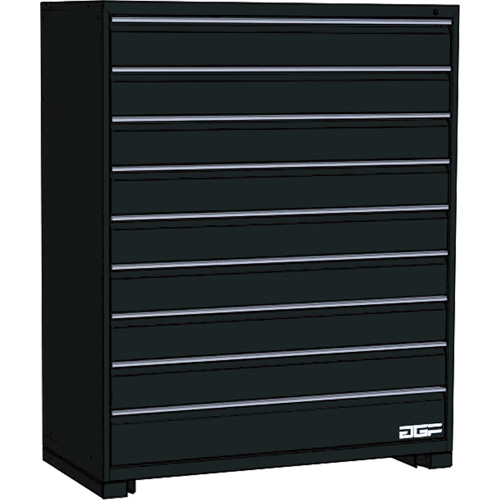 Armoire &agrave; tiroirs modulaire, 9 tiroirs, 24" la x 24" p x 60" h, Noir Groupe Generik