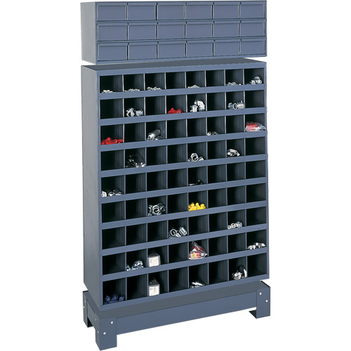 Unit&eacute; de stockage modulaire pour petites pi&egrave;ces, Acier, 18 tiroirs, 33-3/4" x 12-1/4" x 58-5/8", Gris Groupe Generik