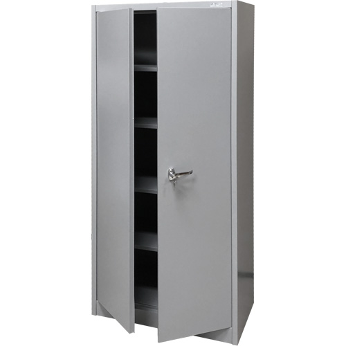Storage Cabinet, Steel, 4 Shelves, 66" H x 30" W x 15" D, Grey Groupe Generik