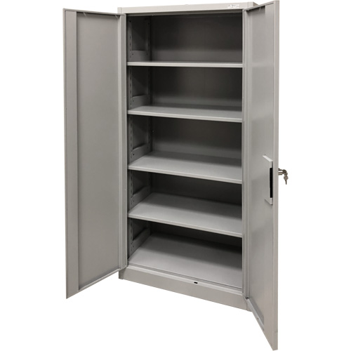 Armoire de rangement, Acier, 4 Tablettes, 78" h x 36" la x 24" P, Gris Groupe Generik