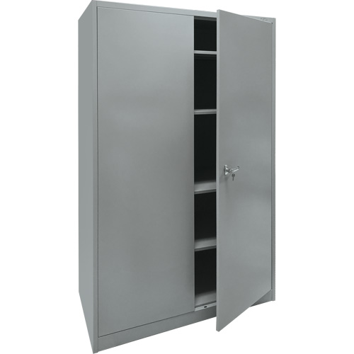 Storage Cabinet, Steel, 4 Shelves, 78" H x 48" W x 24" D, Grey Groupe Generik