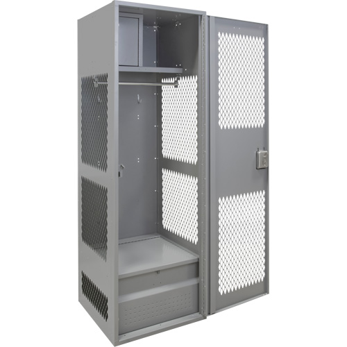Gear Locker with Door, Steel, 24" W x 24" D x 72" H, Grey Groupe Generik