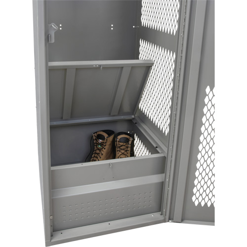 Gear Locker with Door, Steel, 24" W x 24" D x 72" H, Grey Groupe Generik