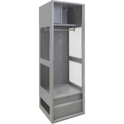 Gear Locker, Steel, 24" W x 18" D x 72" H, Grey Groupe Generik