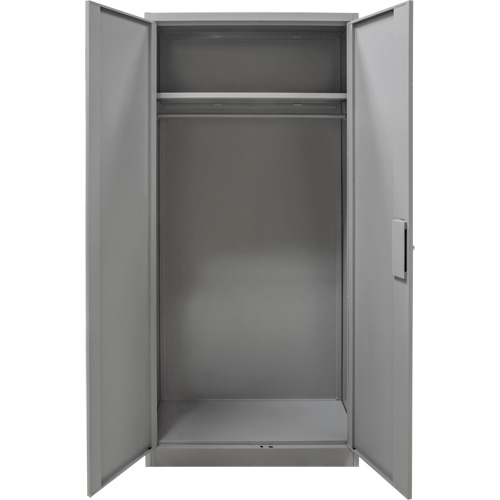 Wardrobe Storage Cabinet, Steel, 36" W x 18" D x 72" H, Grey Groupe Generik