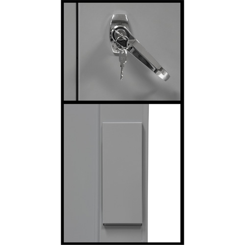 Counter-High Storage Cabinet, Steel, 2 Shelves, 42" H x 30" W x 15" D, Grey Groupe Generik