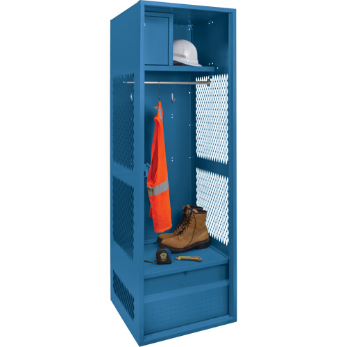 Casier pour &eacute;quipement, Acier, 24" la x 24" p x 72" h, Bleu fonc&eacute; Groupe Generik