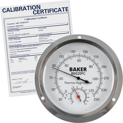 Dial Thermo-Hygrometer with ISO Certificate, 0% - 100% RH, 30 - 250°F (0 - 120°C) Groupe Generik