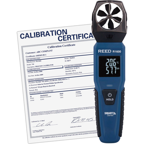 Bluetooth Smart Series Vane Anemometer with ISO Certificate, Data Logging, 0.6 - 25 m/sec/118 - 4921 ft./min/2.1 - 90 Km/hr/1.3 - 55.9 Mph Air Velocity Range Groupe Generik