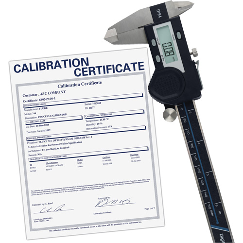 6" (150 mm) Digital Caliper with Traceable Calibration Certificate, 0.0005" (0.01 mm) Resolution, 0" - 6" (0 mm - 150 mm) Range Groupe Generik